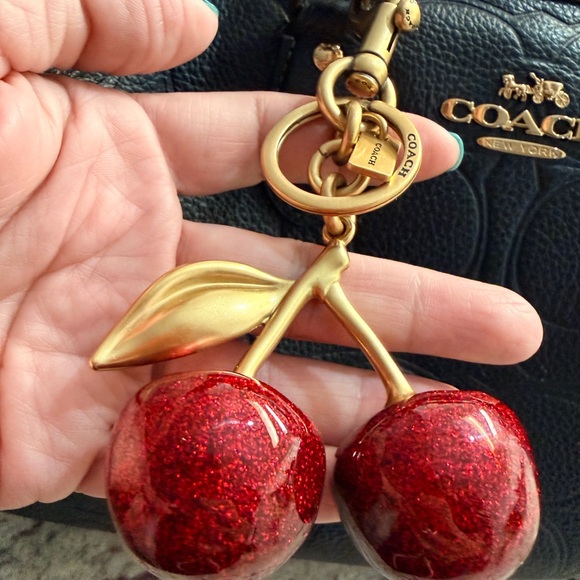 Coach - Red Cherry bag charm with Gold Details - Picture 2 of 13